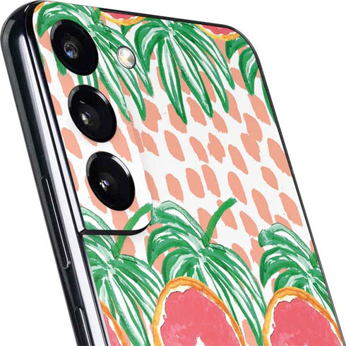 Bouffants and Broken Hearts Graphic Grapefruit Galaxy S22 Plus Skin